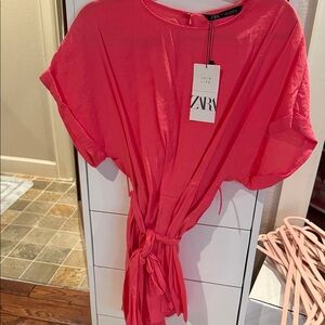 Zara Vibrant Pink Belted Romper